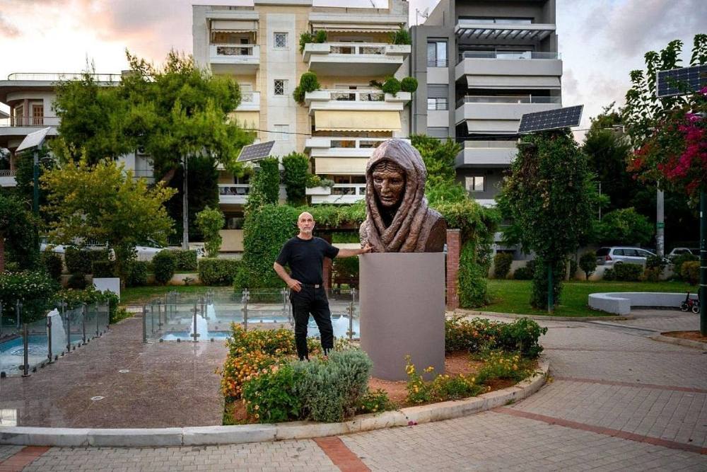 George Petrides with Refugee-Woman of Smyrna in Athens